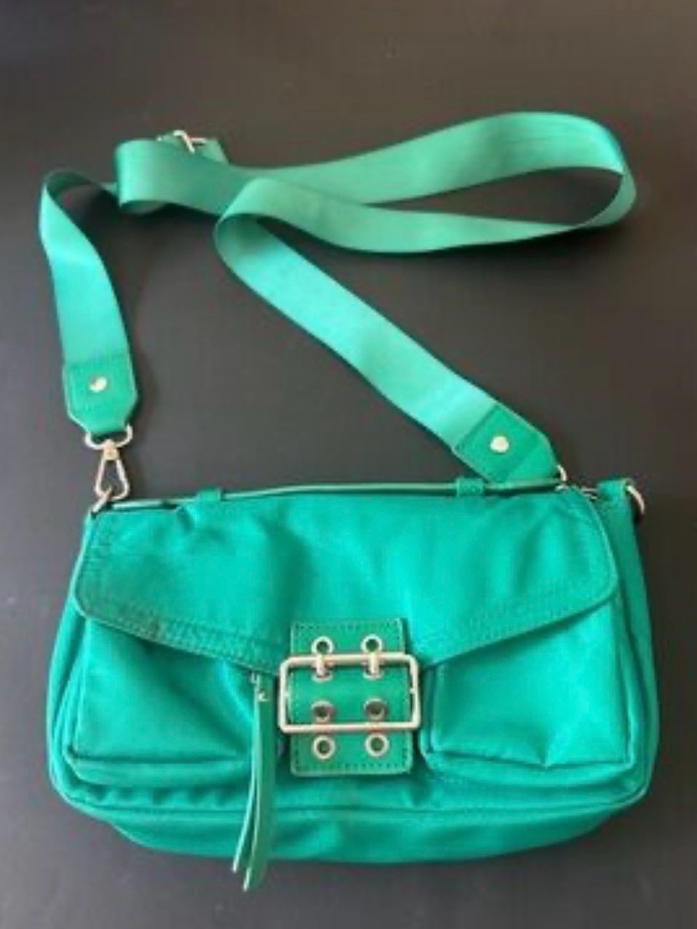 Madden NYC Green Crossbody Shoulder Bag with Buckle Detail very good condition